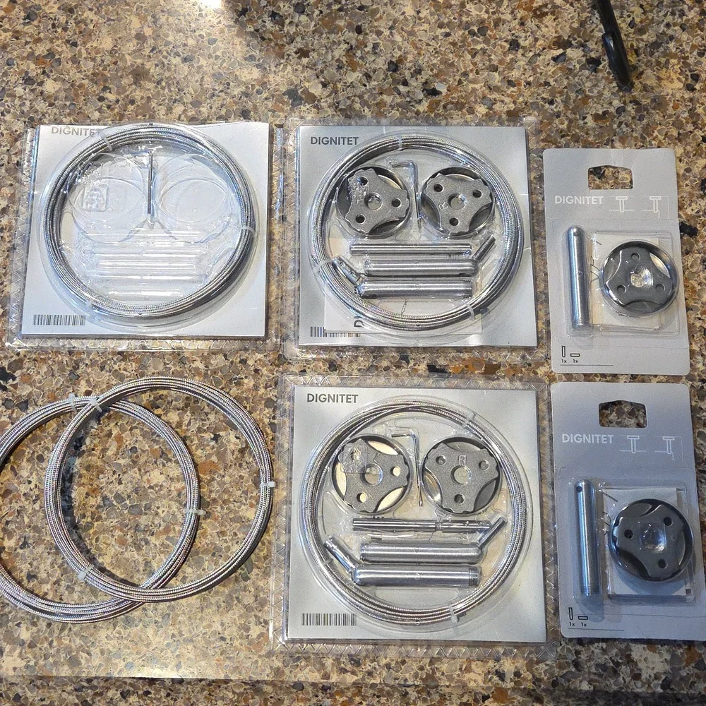 IKEA DIGNITET FLOATING CURTAIN WIRE HANGING SYSTEM 400.780.30 & 600.752.95